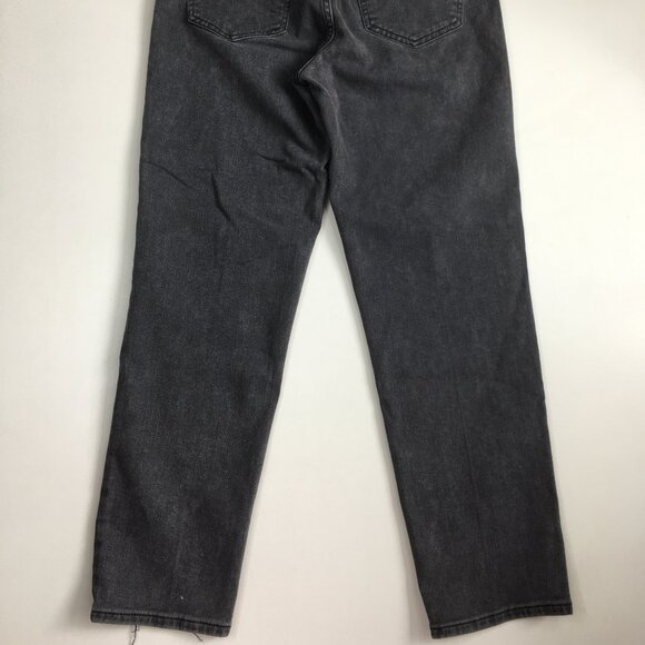 NWT EXPRESS Gray Mom Jean Super High Waist Step Fray Hem Distressed Jeans - Picture 12 of 12